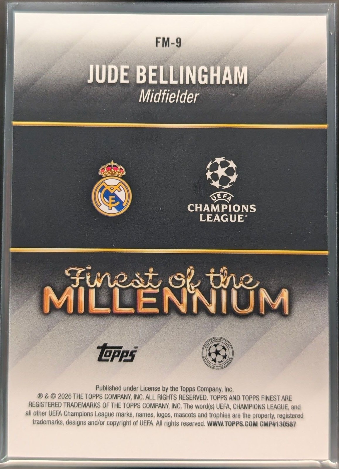 2025-26 Topps Finest of the Millennium JUDE BELLINGHAM view 2