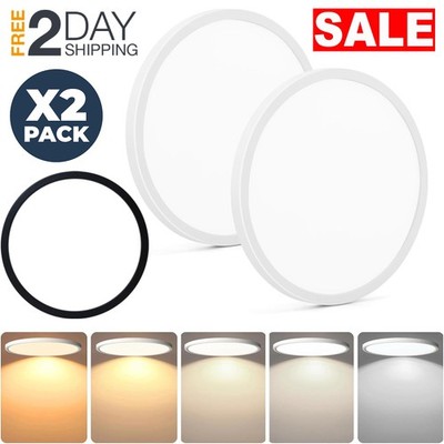 2 Lámparas Luz LED De Techo 12 Pulgadas 24W Moderna Luces Para Sala Baño Cuarto