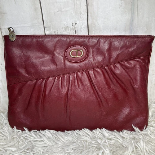 Sac pochette cuir Christian Dior logo CD occasion accessoire créateur
