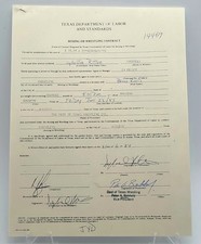 Junkyard Dog Signed Wrestling Contract – Paul Boesch WWF – JSA COA