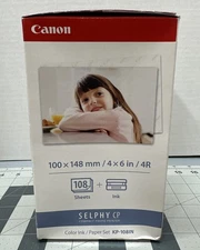 Canon KP-108IN Selphy CP 4x6" Color Ink & Paper Set 108 Sheets 3 Ink Cartridges