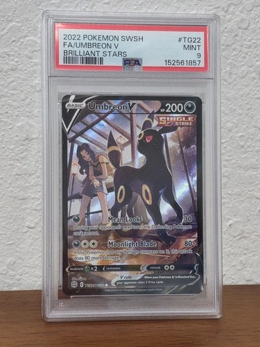 2022 Pokemon SWSH Brilliant Stars Trainer Gallery Umbreon V TG22/TG30 PSA 9 Mint
