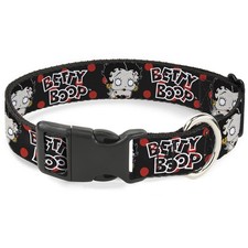 Plastic Clip Collar BETTY BOOP Zombie Betty and Text Polka Dot Black (US IMPORT)