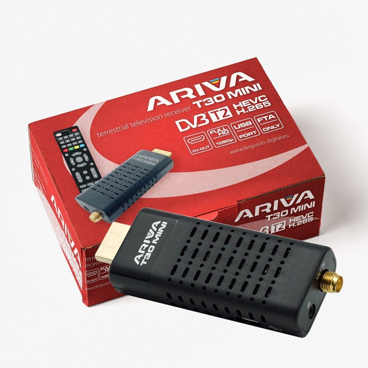 Ariva T30 MINI Set-top box Ricevitore televisivo terrestre DVB-T2 H.265 HEVC