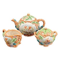 Vintage Danbury Mint Boyds Bears 3 pc Porcelain Tea Set Teapot Creamer, Sugar