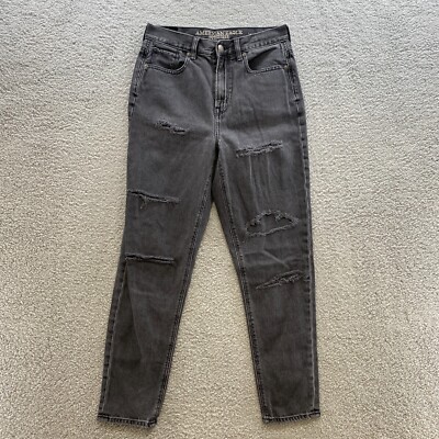 American Eagle Mom Jeans Womens Size 100% Cotton Charcoal