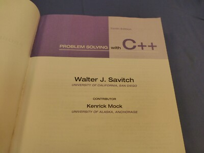 Problem Solving with C++ by Walter Savitch Tenth Edition