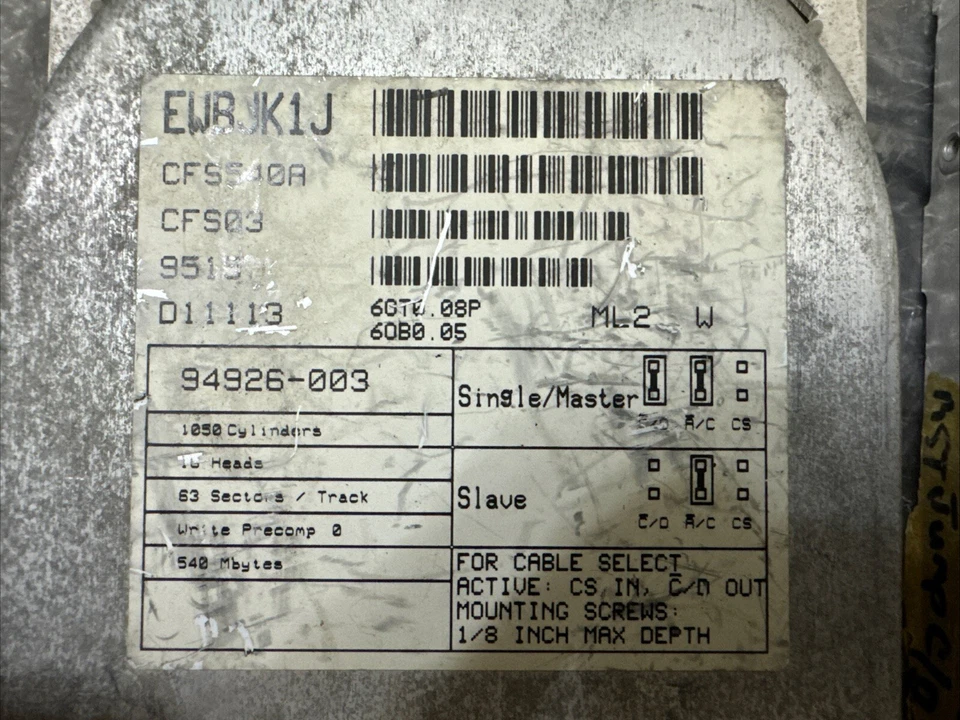 Untested Conner (CFS540A And CFS635A) 3.5" IDE Internal Hard Drive Free Shippin - Image 2 of 4