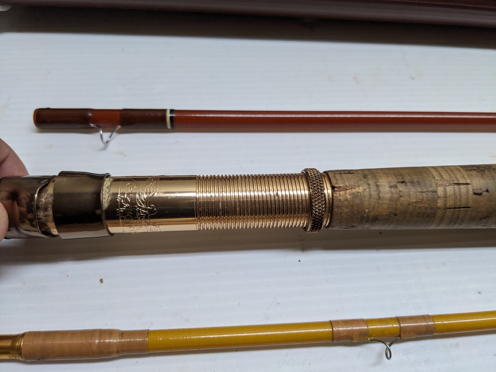 3 Vintage Fenwick Fiberglass Fly Rods w/Random Sleeves and Case Used As