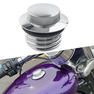 Gas Cap Sportster Pop-Up Vented Gas Cap For Harley Softail, Dyna, Sportster - Chrome Billet Aluminum Harley Flush Mount Gas Cap - Foto 3