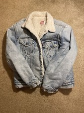 Vintage Levi s Men's Large Sherpa Denim Jacket Rustic Style