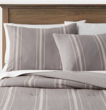 Threshold Flannel Comforter  Standard Pillow Sham Full/Queen Size Bed Set NEW