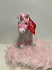 Russ Unicorn Plush Pony Pepper Pink White Silver Stuffed Animal Toy 6" pillow