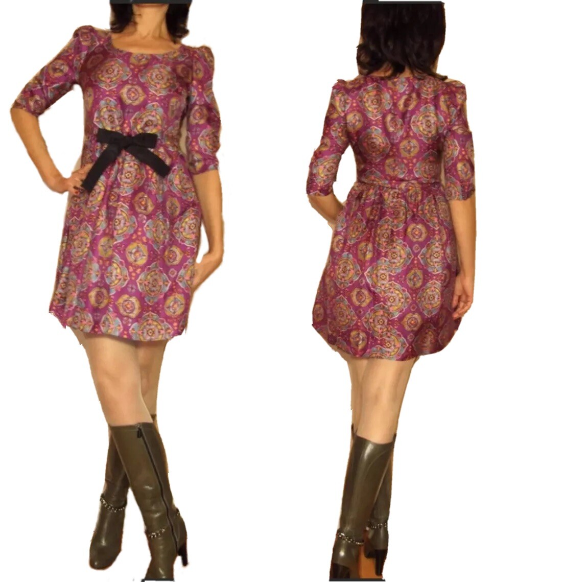 strapless open back dress Short Purple Homecoming Dress with Sheer Corset– PromGirl main image 0