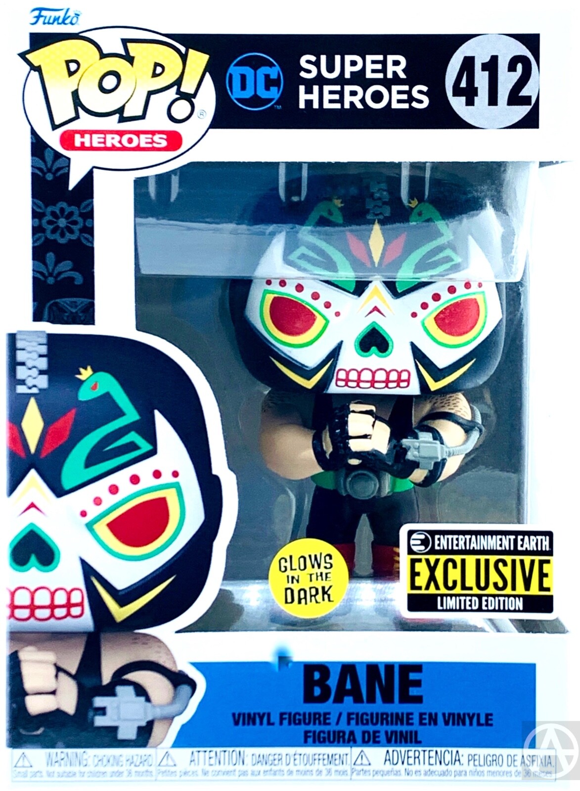 Funko POP Heroes BANE Dia De Los Glow in the Dark #412 EE Exclusive