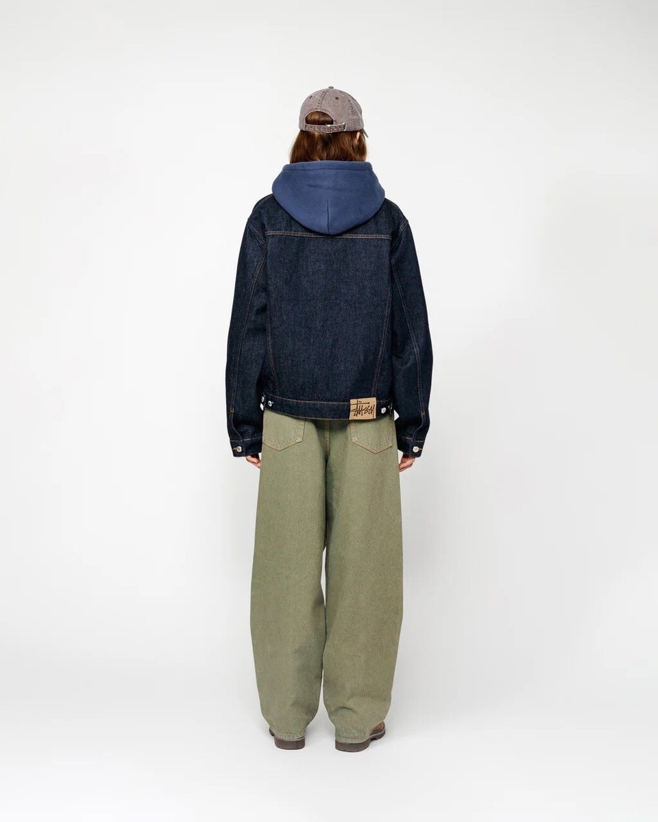 ジャケット・アウター STUSSY TRUCKER JACKET DENIM Stussy Zip Work Denim City Link Jacket Washed Black Men's