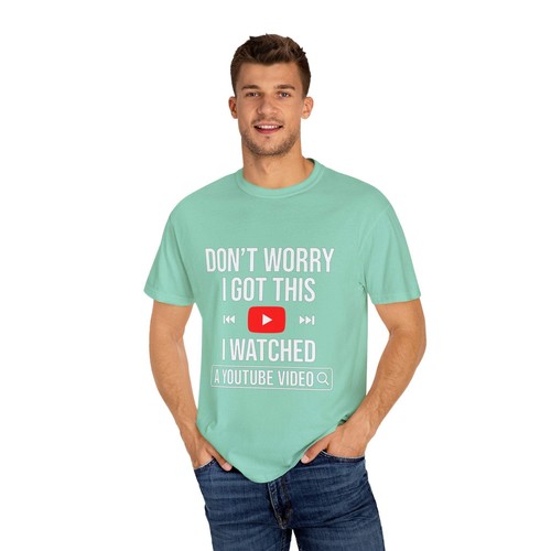 Funny YouTube T-Shirt, Unisex Garment-Dyed Tee, Gamer Shirt, Casual Humor Appare - Picture 14 of 71