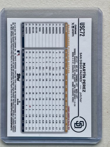 2024 Topps Chrome Update MARTIN PEREZ Orange /25 - Picture 2 of 2