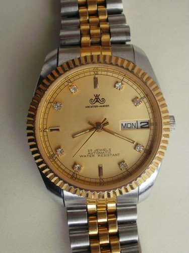 Meister-Anker men's mechanical 931.090 day date gold steel vintage wrist watch