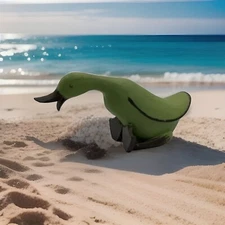 Green Duck Geese Figurine Animal Statue Sculpture Décor No Damage