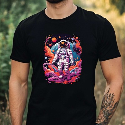 T-Shirt Herren Astronaut Space Motiv Baumwolle Größe XS bis 5XL