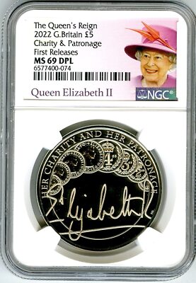 2022 GREAT BRITAIN 5PD NGC MS69 DPL QUEEN'S REIGN CHARITY