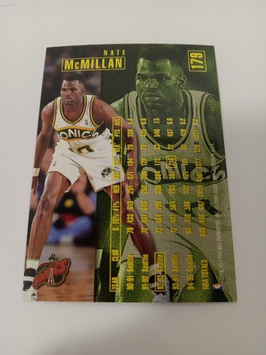 1995-96 Fleer #179 Nate McMillan Seattle Supersonics - Picture 2 of 2