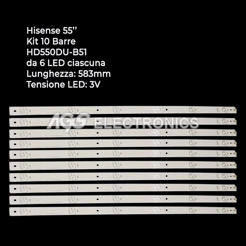 - SANS MARQUE / GÉNÉRIQUE - KIT 10 BARRES LED STRIP TV HISENSE HD550DU-B51 SVH550AF2-6LED LTDN55K321UWTSEU