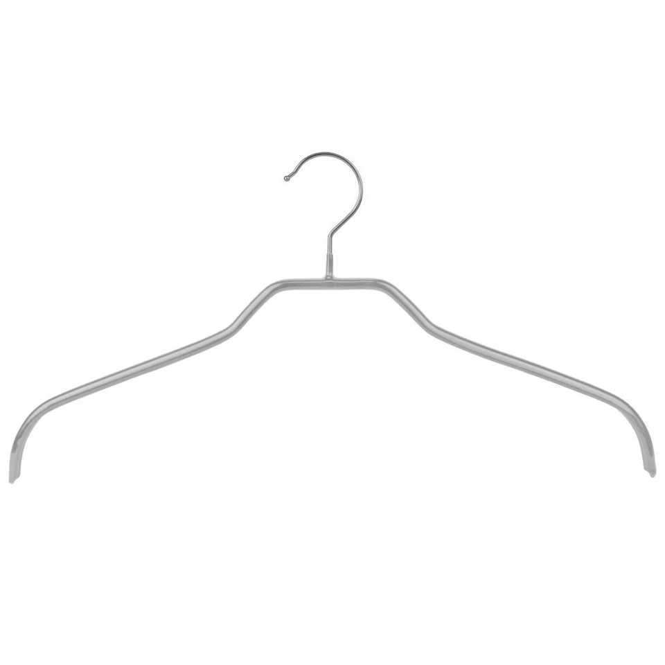BM382= 10 MAWA Silhouette 45 F silberfarbend Kleiderbügel gummiert drehbar Hemd