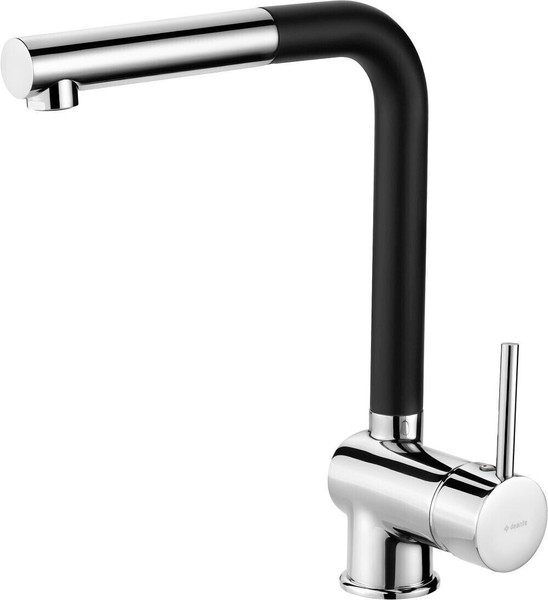Einhebelmischer KüChe Schwarz/Chrom SpüLtischarmatur Ausziehbare Mischbatterie-image