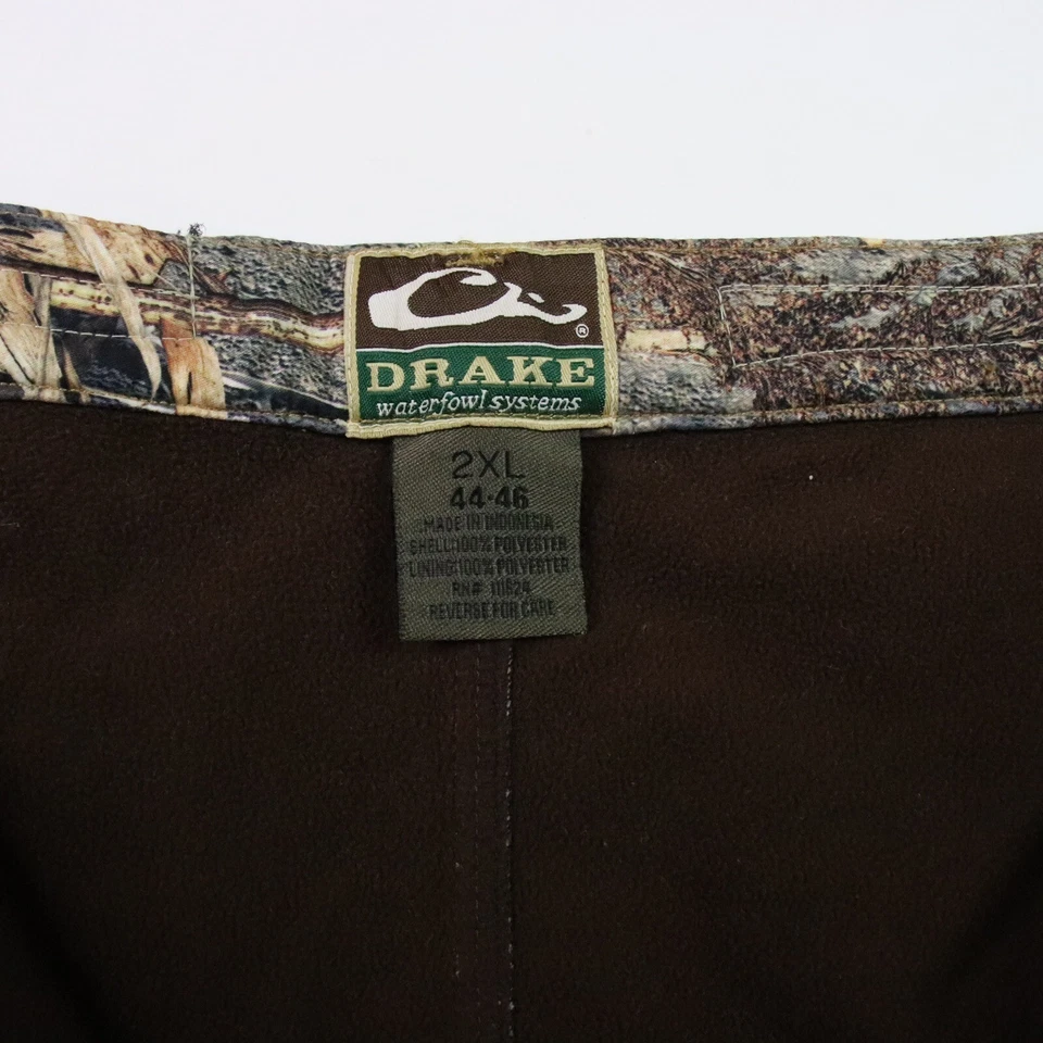 Drake Waterfowl Pants Mens 2XL XXL Mossy Oak Duck Blind Fleece Lined Camo 46x26 - Image 4 of 4