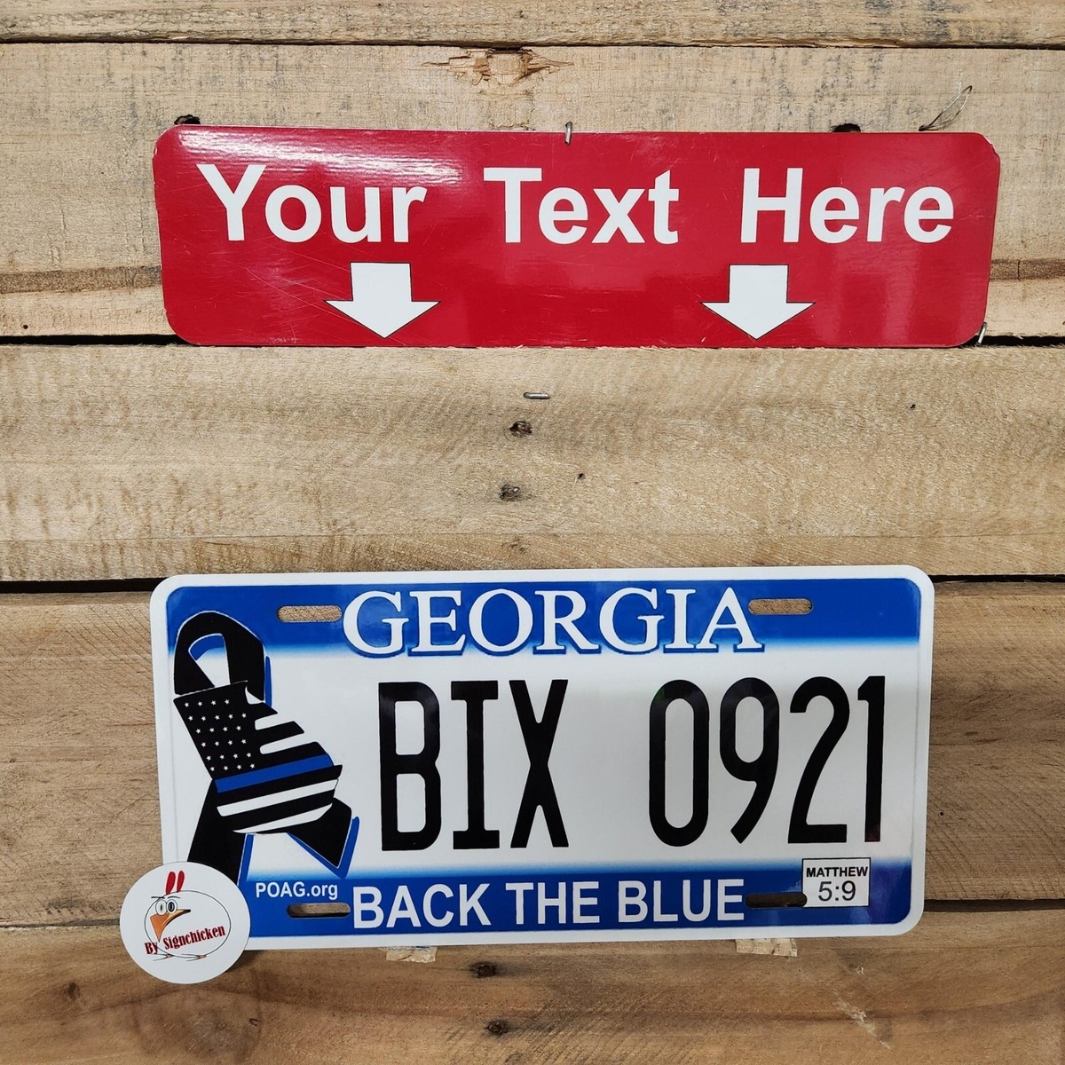 Ado オリジナルプレート　ジョージア Georgia BACK THE BLUE license plate, Vanity, custom plate