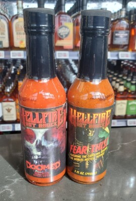 HELLFIRE HOT SAUCE     as seen on HOT ONES DOOMED FEAR THIS HOTTEST HOT SAUCE 