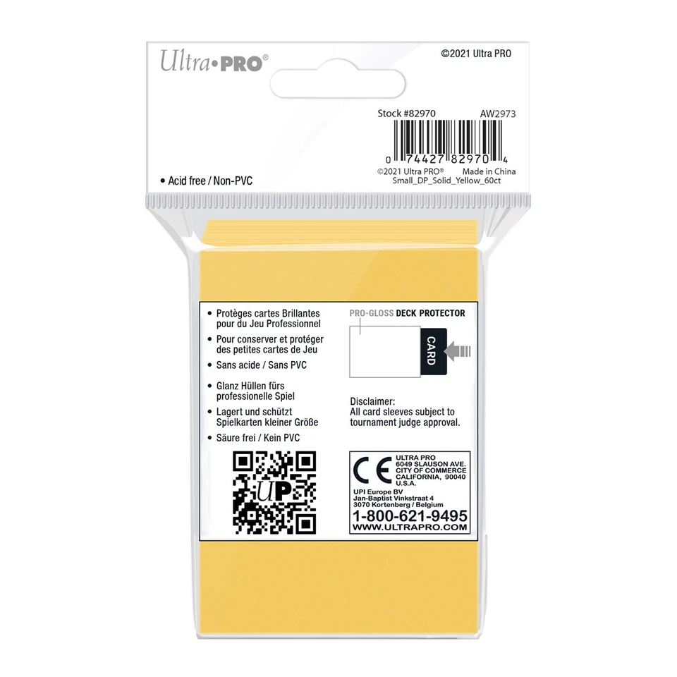 240 Ultra PRO Amarillo Brillante Pequeña Baraja Protector Fundas para Tarjetas Yugioh Juego tcg Foto 2 de 3