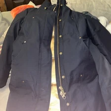 moose knuckles women Medium Black Parka Gold Lining 