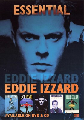 Essential Eddie Izzard Vintage Ad Promo Continental Chrome Postcard Unposted