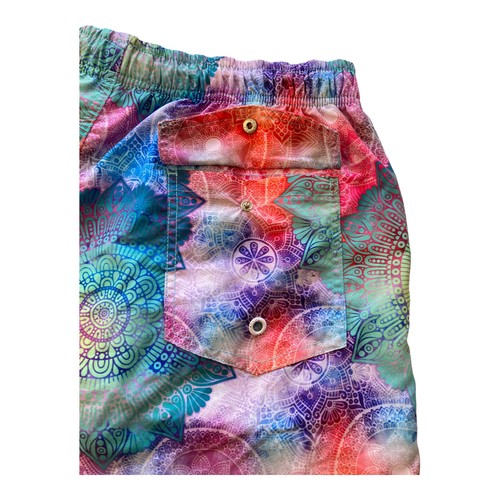 Riley Adams Board Shorts Men Sz XL Mesh Lined Pockets Boardies Swimmers Tie Dye - Picture 5 of 13