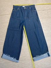 GANNI W30 Size US 10 Heavy Denim Wide Drawstring Jeans Organic Cotton NWOT