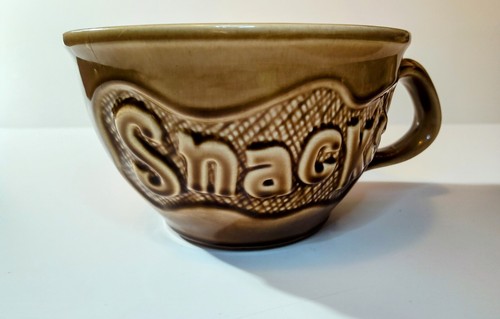 Vintage 1970 McCoy Big Brown Ceramic Snack Bowl/coffee Cup 7.5 in. - Picture 2 of 17