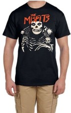 Misfits Horror Skeleton Punk Rock Black T Shirt