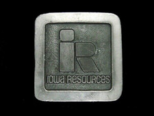 UD17134 NOS VINTAGE 1970s  IOWA RESOURCES  ADVERTISEMENT BELT BUCKLE