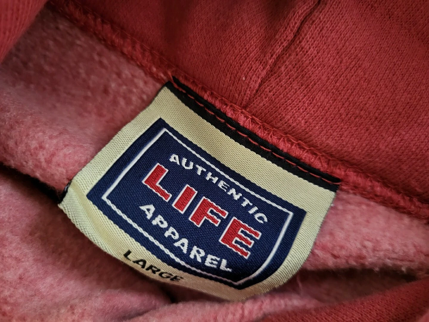 VETEMENTS Great Smoky Mountains Felpa con Cappuccio Uomo Grande Rossa Pullover