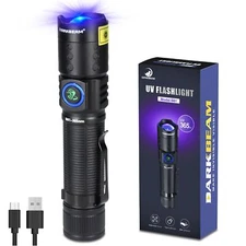 UV 365nm Rechargeable Black Light Flashlight for Pet Urine & Leak Detection