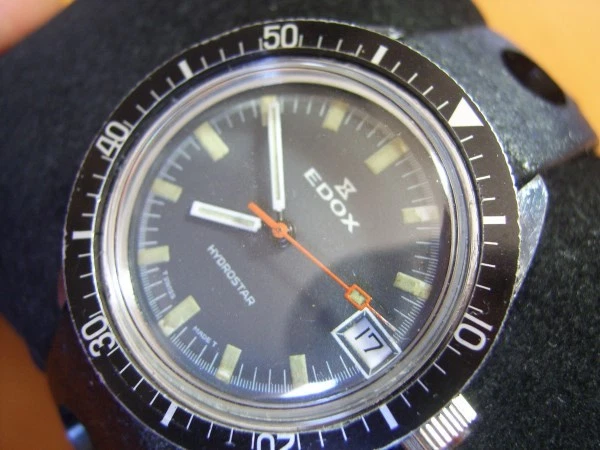 RARE & COLLECT 60'S EDOX HYDROSTAR DIVER'S MANUAL CAL 1950-51 RUNS.
