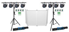 DJ Package 8 Rockville Rechargeable LED DMX DJ Wash Lights Crank Stands Facade