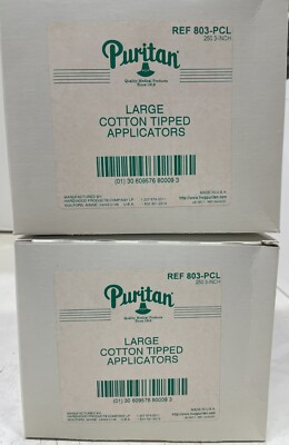 Puritan 803-PCL Cotton Tipped Applicator Swabs, 3'' Plastic Shaft, Lot/500 Swabs
