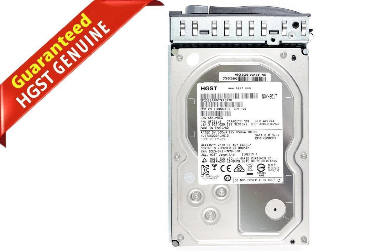 New HGST Ultrastar HUS726020ALA610 0F23092 1TB 7200 Enterprise 