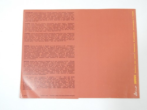 Brochure vendita originale Ferrari 246 Dino GT 308 365 - Foto 4 di 5