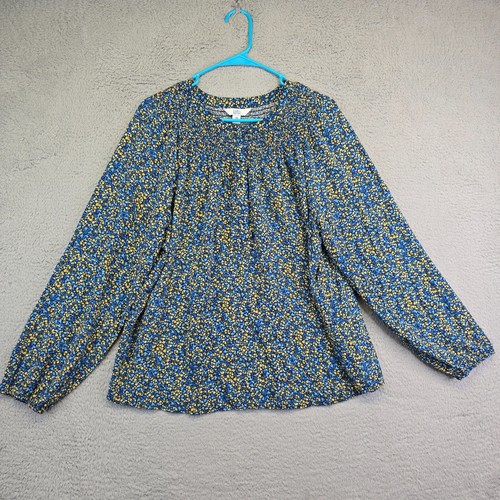 Croft & Barrow Smocked Peasant Top Womens Plus XXL 2x Ditsy Floral Cottagecore