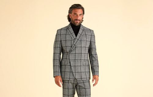 NEW Inserch Mens Blazer Jacket Glenn Check Pattern Fashion Winter Black White - 第 1/3 張圖片